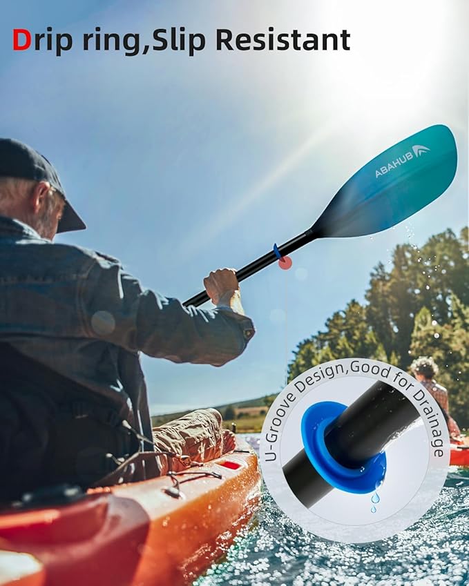 Abahub 調整可能カヤックパドル 210-230 cm/ 230-250 cm フローティングカヤックオール ボートオール カヌーオール ブラック
