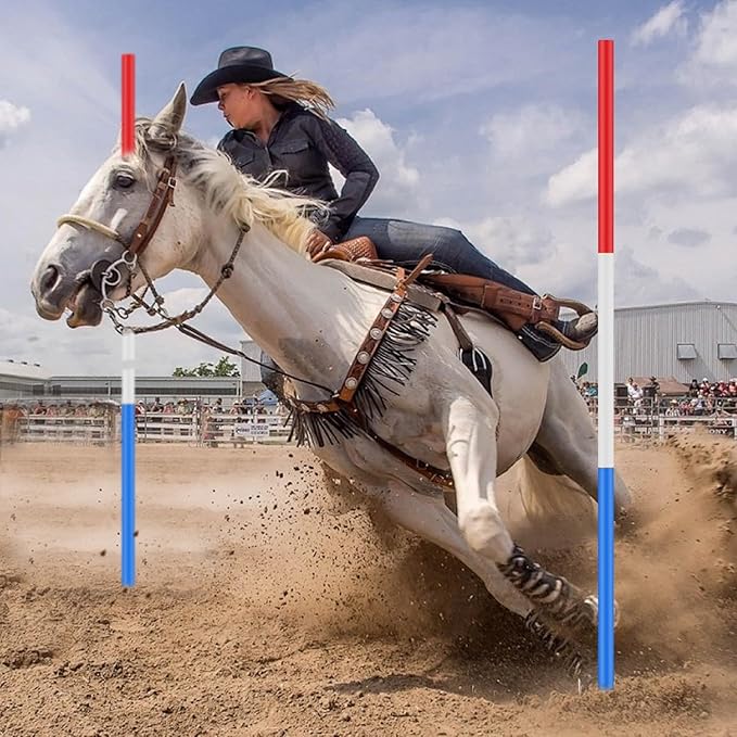 6 Set Pole Bending Poles for Horses 6FT Adjustable Training Equipment for Horses Football Basketball Speed
