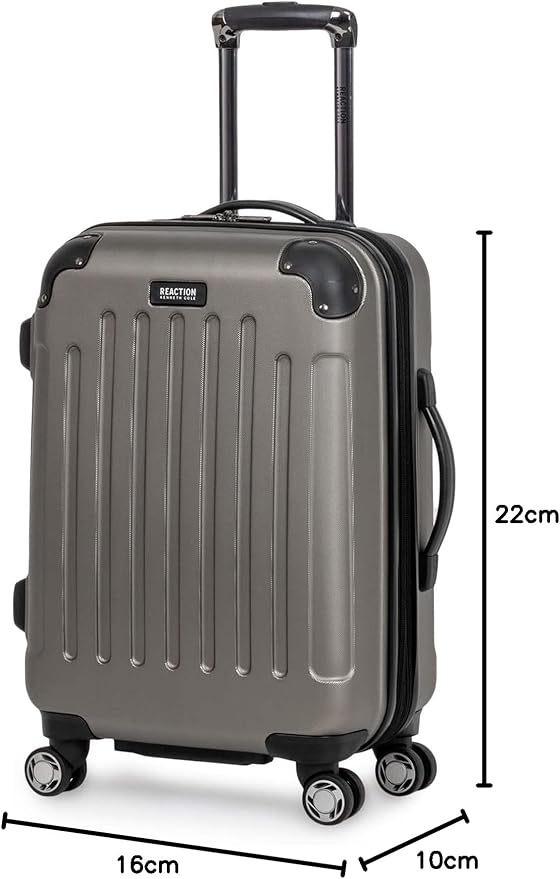 Kenneth Cole REACTION Renegade Luggage 拡張式 8輪スピナー 軽量 ハードサイド スーツケース シルバー 20インチ 機内持ち込み手荷物