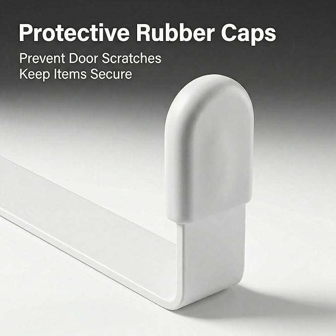Unjumbly 4 Pack Over The Door Hooks - Fitting Door Width Between 1 3/8" and 1 3/4", Reversible Door Hangers for Hanging Clothes, Towels, Coats and More (White) (White, 4 Pack (Long-7.8"))