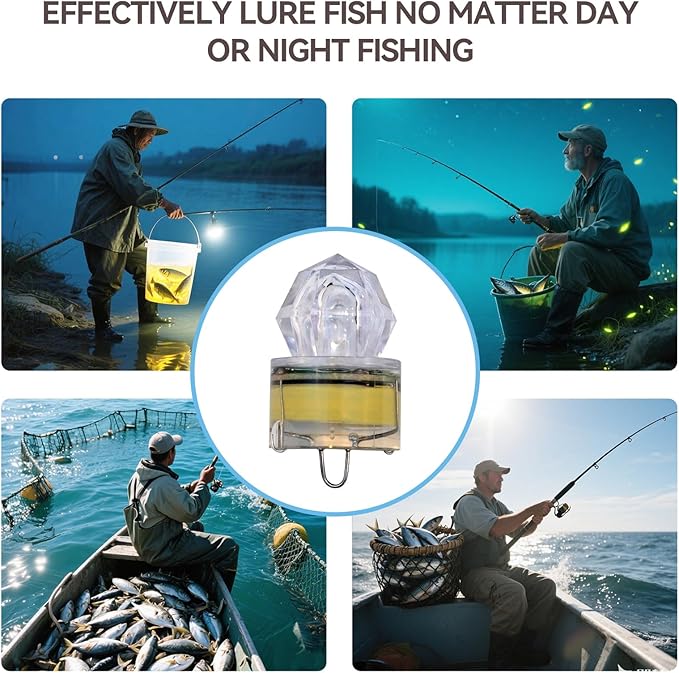 水中LED釣りルアー、LED発光ベイトフラッシャー、深海釣りルアー、魚眼誘引ライトベイトランプ5個セット