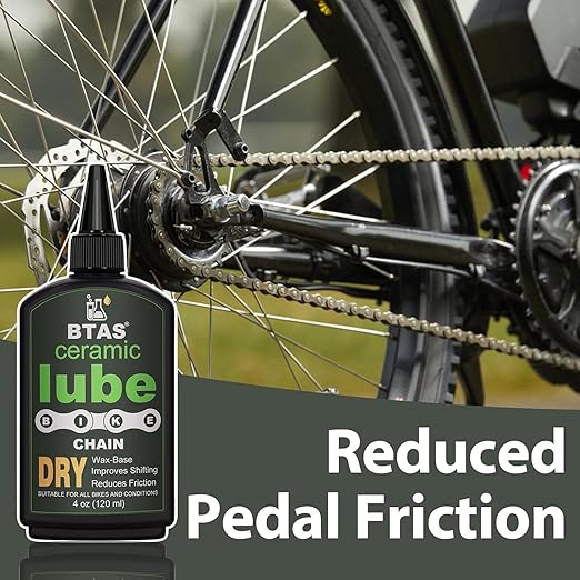 BTAS Ceramic Dry Bike Chain Lube 4 oz -UV Tracer Dye -Road,Mountain Bicycle Lubricant Oil,Dry and Dusty Weather Conditions