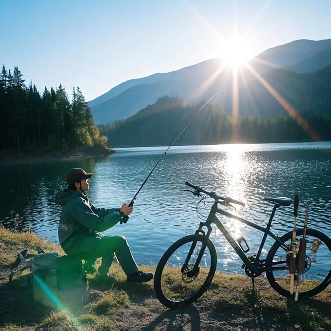Bike Fishing Rod Holder,Bike Fishing Rod Rack and Carrier,Rod Rack for Bicycle,Easy to Install,Perfect Fishing Gift