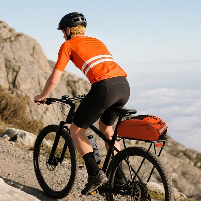MOSISO Bike Rack Bag, Waterproof Bicycle Trunk Pannier Rear Seat Pouch Cycling Bike Carrier Backseat Storage Luggage Saddle Shoulder Bag