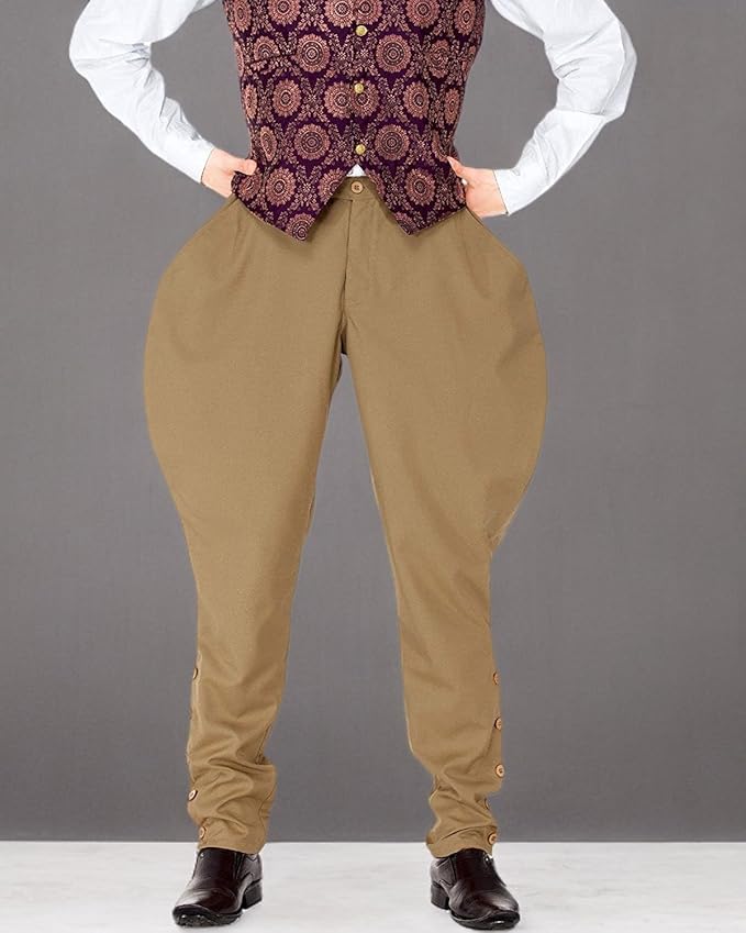 ThePirateDressing Steampunk Victorian Cosplay Costume Mens Archibald Jodhpur Pants Trousers