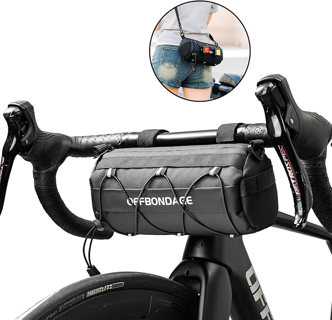 Bike Handlebar Bag for Bicycle Front Storage Bag Waterproof Shoulder Bag with Shoulder Strap for Road Mountain Bike Bikepacking