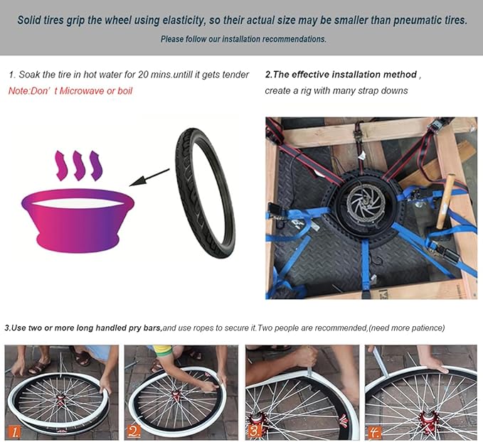 12 Inch Solid Tire for Kid Bike Folding Bike Electric Bike Anti Stab Explosion-Proof Airless Tires Tubeless Tyre 12x1/2x2 1/4 12x1.5