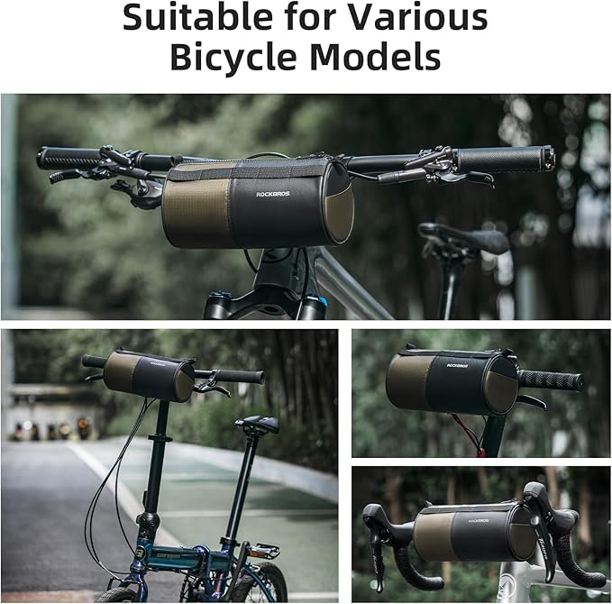 ROCKBROS Bike Handlebar Bag Bicycle Front Bag Storage Bag with Shoulder Strap for Road Mountain Gravel Bike