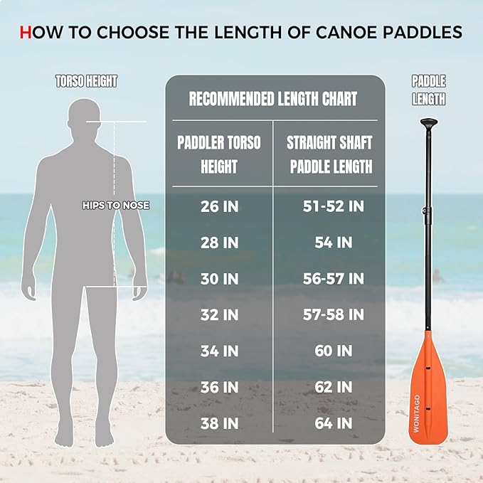 Canoe Paddle with Aluminum Shaft and PP Blade, Adjustable Paddle for Canoeing, Boating and Rafting, 4-5 Ft (122-152 cm)