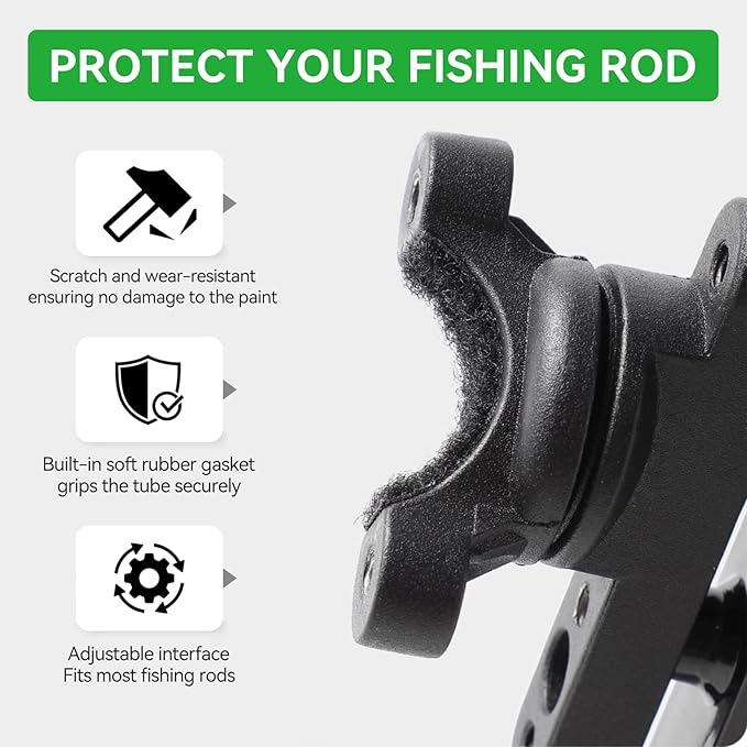 Spinning Rod Holder for Bicycle and Motorcycle Rod Rack for Bicycle Fishing Securely Attached to The Bike