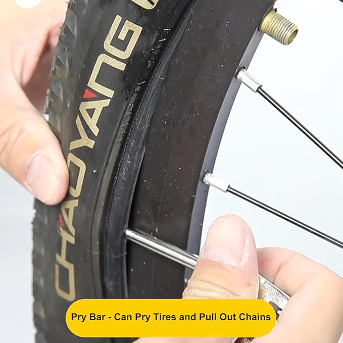 Carbon Steel Multi-Tool for Road and Mountain Bikes - Chain Tool, Chain Breaker, Bike Multitool, Tire Repair Kit with 12 Precision Tools