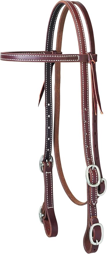 Weaver Leather Working Tack Browband Headstall with Buckle Bit Ends, 5/8"