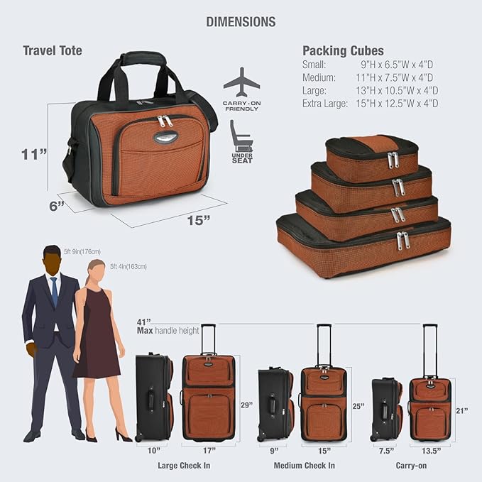 Travel Select アムステルダム ソフトサイド 拡張可能荷物 ローリングホイール付き ネイビー 2点セット (15/21)