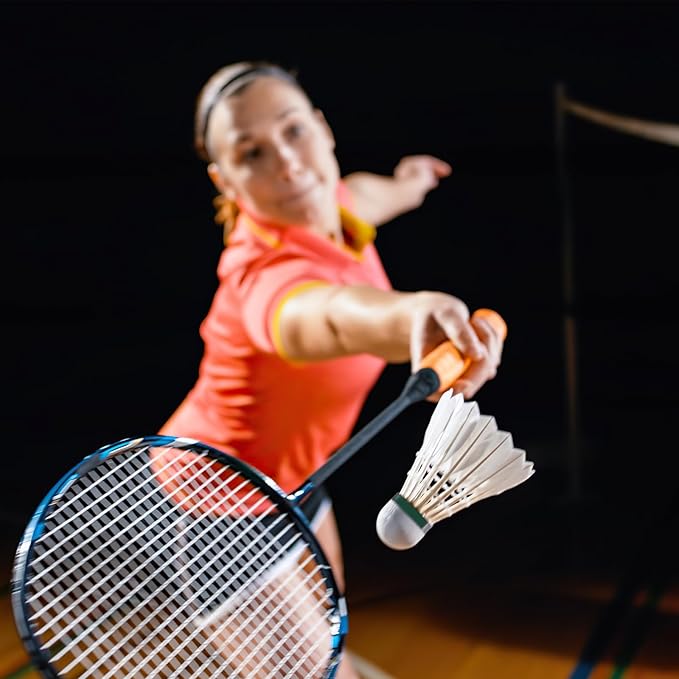 Goose Feather Badminton Shuttlecocks Birdies, 12 Pack Hight Speed Training Badminton Balls with Great Stability for Indoor Outdoor Sports