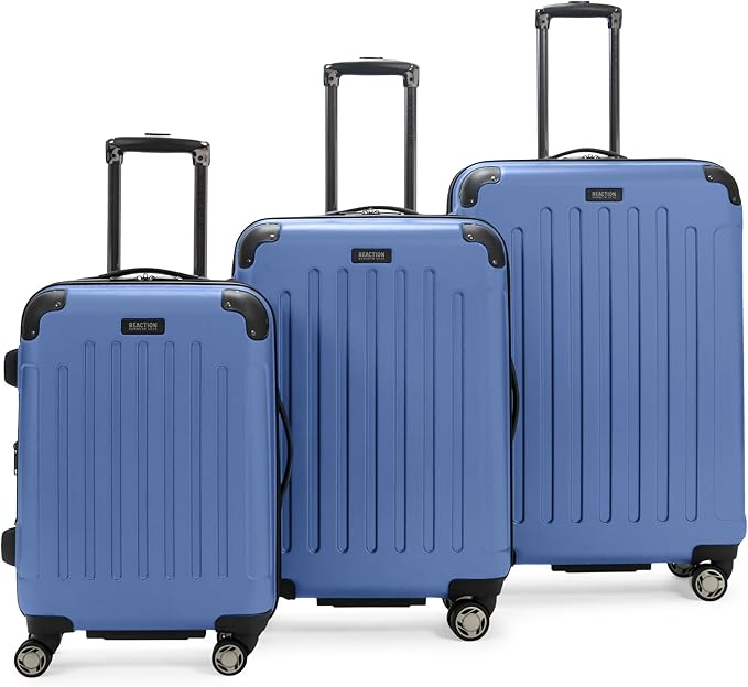 Kenneth Cole REACTION Renegade Luggage 拡張可能 8輪スピナー軽量ハードサイドスーツケース、ペリウィンクルブルー、3点セット (20/24/28インチ)