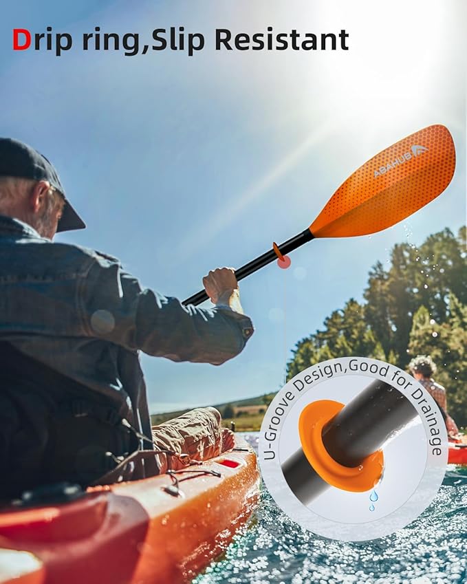 Abahub 調節可能 カヤックパドル 210-230cm/ 230-250cm フローティング カヤックオール ボートオール カヌーオール ブラック