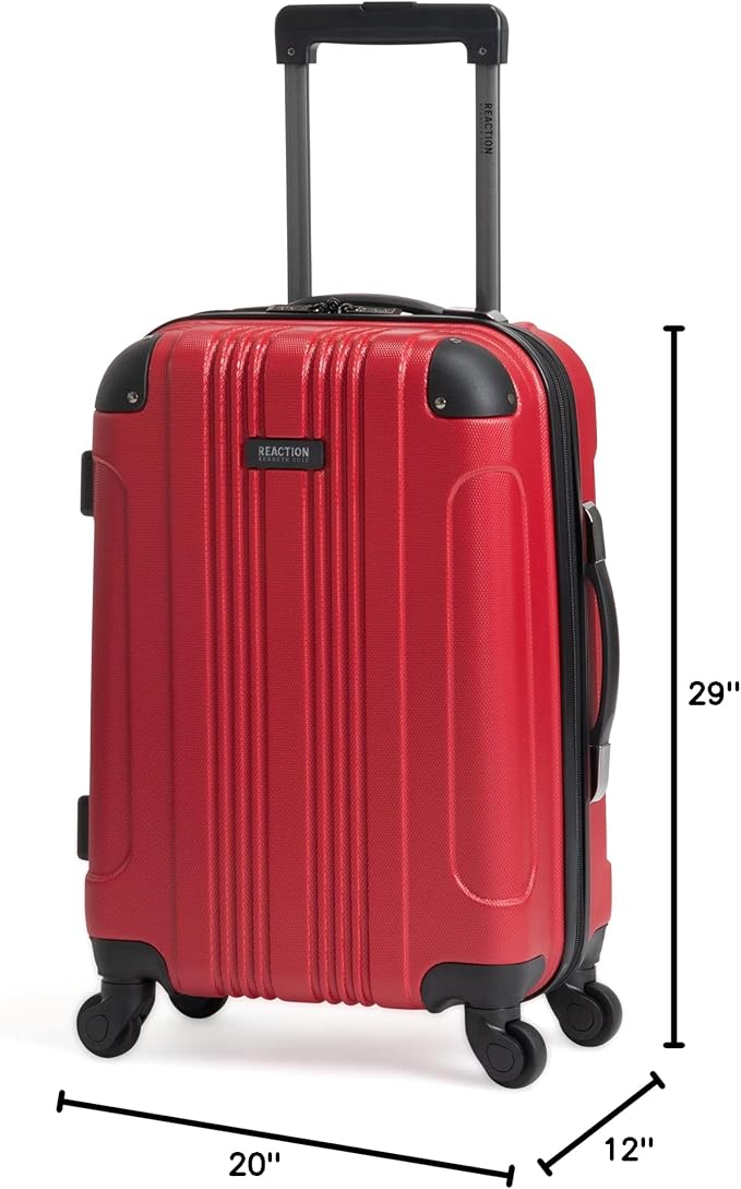 Kenneth Cole REACTION アウトオブバウンズ 軽量ハードシェル 4輪スピナー荷物 スカーレットレッド 2点セット (20インチ&28インチ)