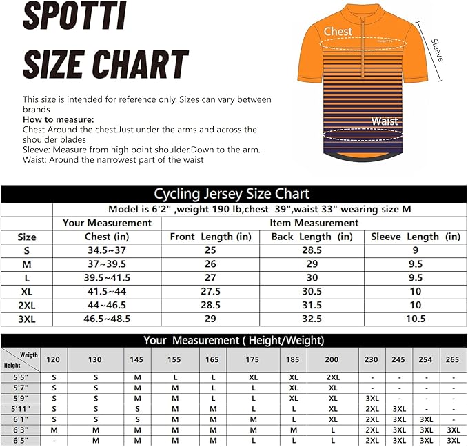 Spotti Men's Cycling Bike Jersey Short Sleeve with 3 Rear Pockets- Moisture Wicking, Breathable, Quick Dry Biking Shirt