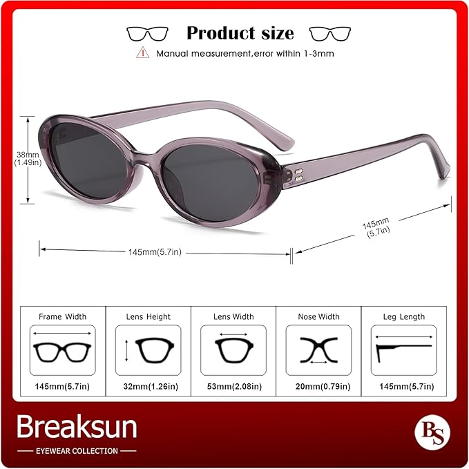 Retro Oval Sunglasses for Women Men Fashion Small Oval Sunglasses 90s Vintage Shades