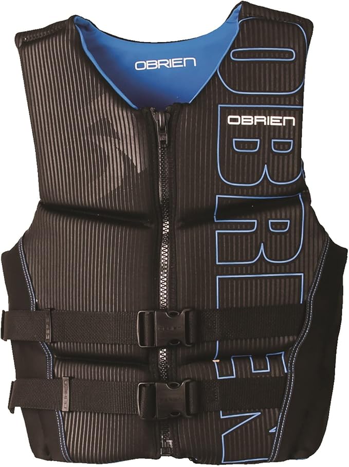 O'Brien Flex V-Back ライフジャケット – 沿岸警備隊承認済み大人用ライフベスト、フレックスフィットデザイン、軽量フォーム、フロントジップクロージャー、ウォータースポーツ、ボート、ジェットスキー用