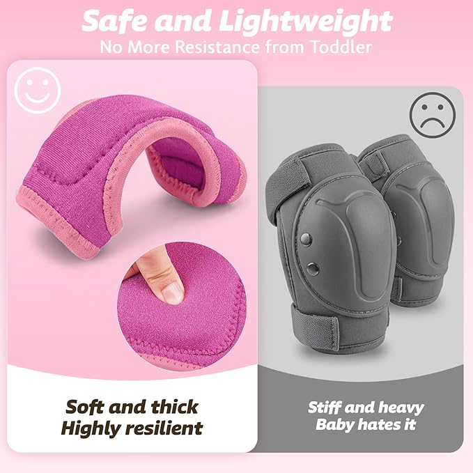 Toddler Helmet with Knee Pads and Elbow Pads Set for Kids Age 1-3, Adjustable Infant Baby Bike Helmet for Girls Boys for Balance Bike, Scooter, Bicycle