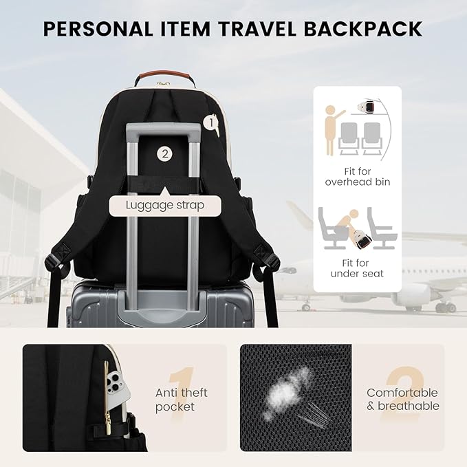 LOVEVOOK Lunch Backpack with Lunch Compartment,17 Inch Laptop Work Travel Insulated Cooler Backpack, Waterproof College Teacher Lunch Bag Box with Tumbler Holder,Gifts for Men Women,Grey-Black-Brown