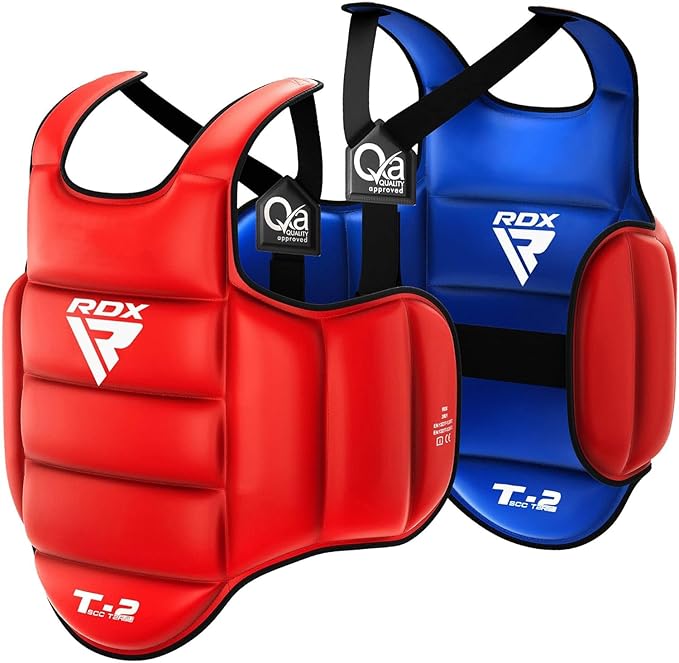 RDX Boxing Body Protector Reversible, Kickboxing MMA Muay Thai Chest Guard, Sparring Training Heavy Punching, Adjustable Shield, Martial Arts Upper Belly Protection Pad, Taekwondo TKD Vest