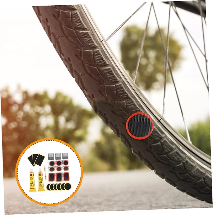 Comprehensive Bicycle Tire Repair Kit with Rubber Patches and Cold Vulcanizing Glue Portable Bike Repair Tool with Tire Levers for Quick Inner Tube Fixing for Outdoor Cycling