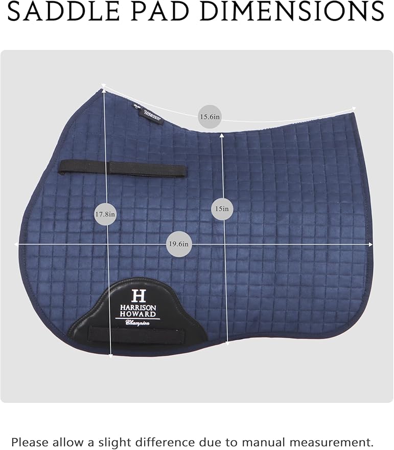 Harrison Howard All-Purpose Saddle Pad Suede Saddle Pad for Horses Use During Everyday Riding