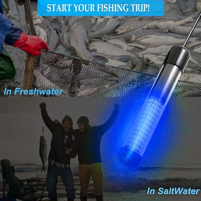 Submersible Fish Finder, Underwater Lure Bait Light, Fish Attracting Lamp, Night Fishing Light, Boat Fishing Light, Pool Light 12V 10.8W 180 LEDs 1080 Luminous IP68 with 5M Cord