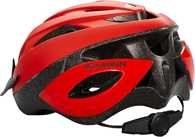 Schwinn Thrasher Helmet for Adults, Size 58-62 cm for Riders Ages 14+, Microshell, Adjustable Dial & Straps, Interior Padding, Air Vents, Visor, Adult Bike Helmet