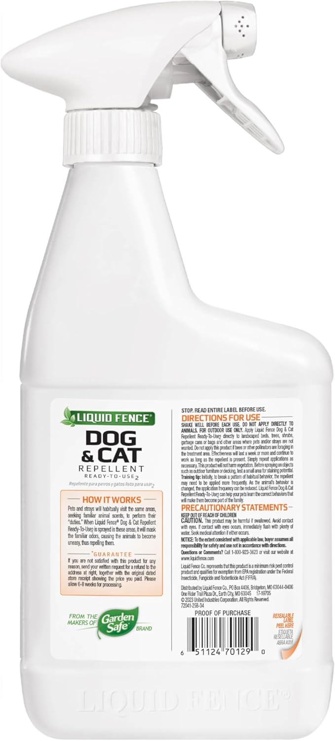 Liquid Fence Dog & Cat Repellent Ready-to-Use, 32-Ounce