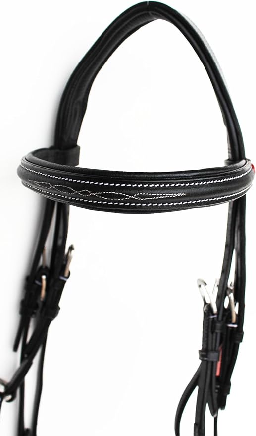 CHALLENGER Horse English Padded Leather Jumping Adjustable Figure 8 Bridle Full 803447