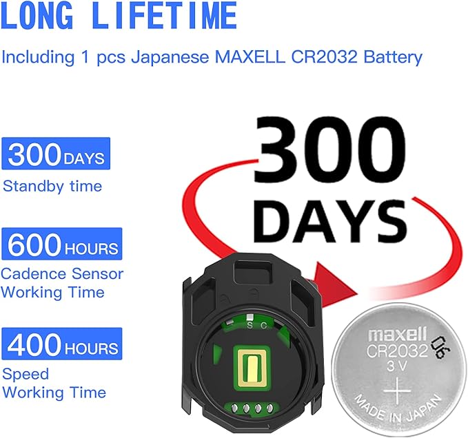 CYCPLUS Cycling Speed and Cadence Sensor Bluetooth & ANT+ Wireless Bike Cadence Sensor Speed IP67 Waterproof
