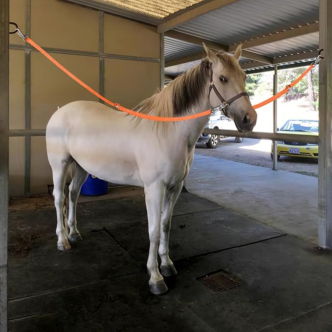 Cross Ties for Horse,Heavy Duty Nylon Trailer Tie with Strong Panic Snap and Bull Snap,Adjustable Length from 45.2" to 78.7",Professional Horse Supplies