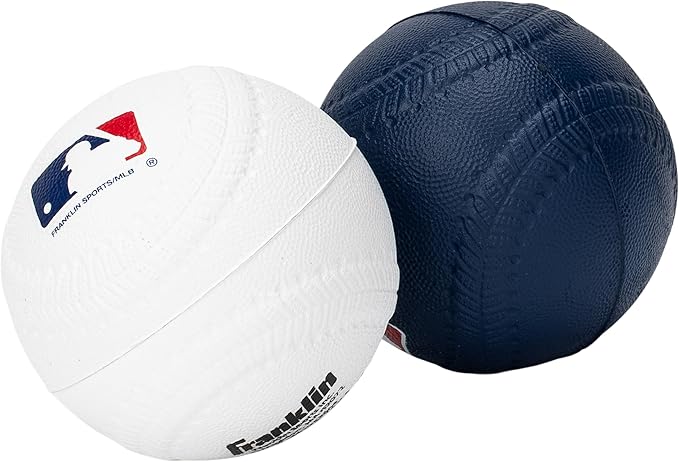 Franklin Sports Foam Baseballs - Soft Foam Practice Baseballs for Kids - Perfect for Hitting and Indoor or Outdoor Play - 3 Pack - Official MLB Licensed Product