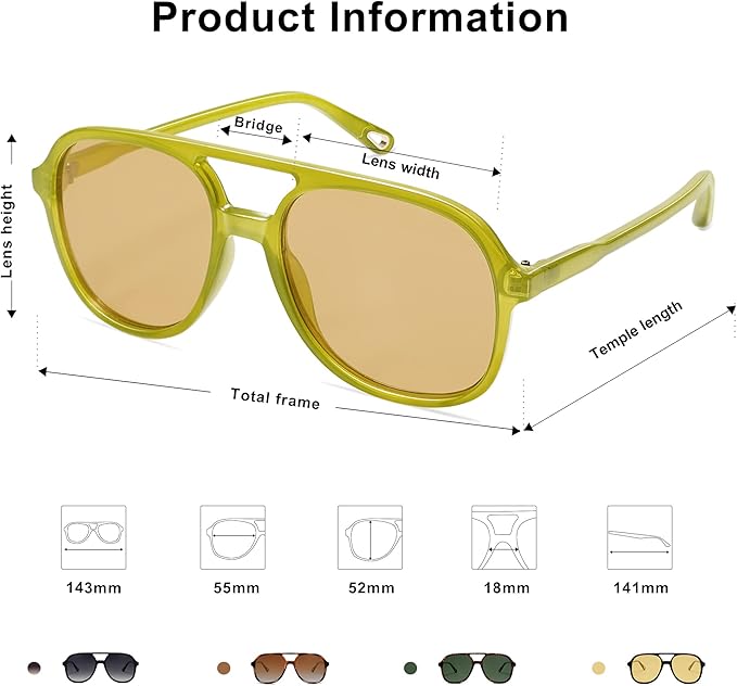 SOJOS Retro Polarized Aviator Sunglasses Womens Mens Classic 70s 80s Vintage Trendy Square Aviators SJ2174