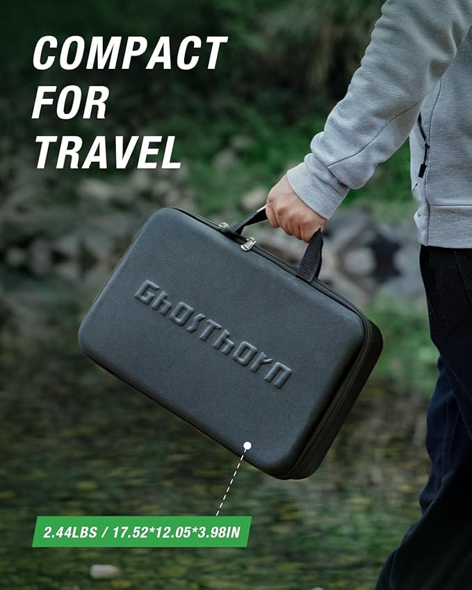 Ghosthorn 釣り竿とリールコンボ グラファイト製テレスコピック釣り竿 ポータブルトラベルキット キャリーバッグ付き 淡水・海水用