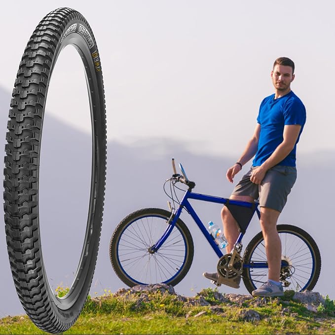 2 Pack 26x2.1 / 29x2.125 Bike Tires 3mm Anti-Puncture Layer with or Without 26x1.75/2,125 Inner Tubes for Mountain Trail City Bicycle Folading Replacement Tyres
