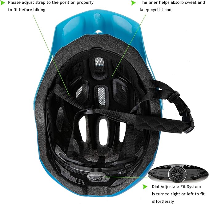 Exclusky Bike Helmet Mountain Bike Helmet for Adults Lightweight MTB Cycling Helmet for Men Women Adjustable Bicycle Helmet with Visor
