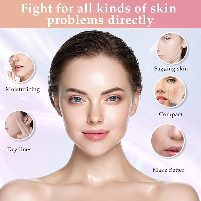 Facial Massager,Red-Light-Therapy-for-Face and Neck Massager,7 Colors Womens Skin Rejuvenation Lifting Facial Massager Tool for Toning,Glow Boost (White)