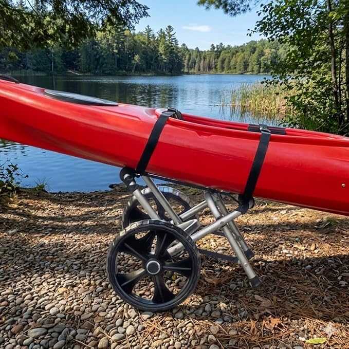 Vanhunks Kayak Cart Dolly Foldable Kayak Trolley Wheels with 10-Inch Airless Tires for Carrier Canoe SUP Paddleboard Transport