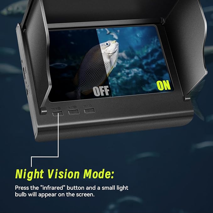 Camera for Fishing Underwater Fishing Camera with 100ft Cable,4.3 Inch IPS Display,Infrared Night Vision,220° Wide Angle IP67 Waterproof,1080P HD Imaging for Ice, River and Lake Boat Kayak Fishing