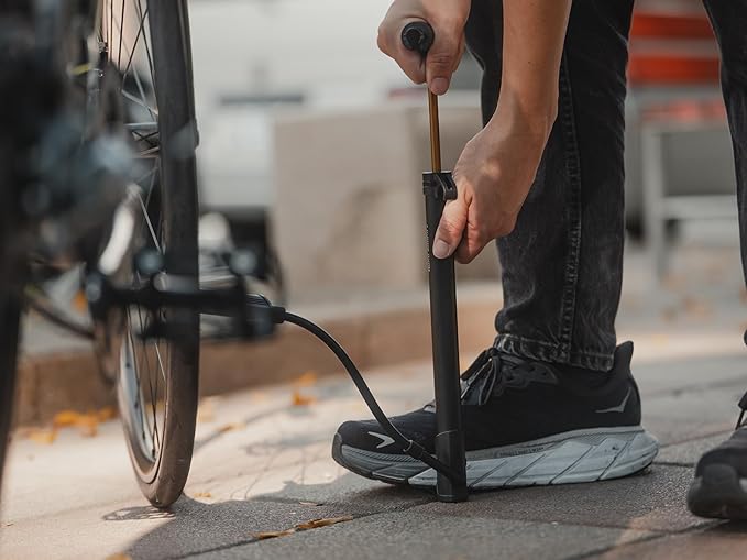 Topeak Road Morph Bike Pump – Portable Mini Floor Pump with Gauge, Fits Presta, Schrader & Dunlop Valves, 140 PSI Max, Aluminum Barrel, Fold-Out Foot Pad, Flexible Hose & Mount Bracket, Lightweight
