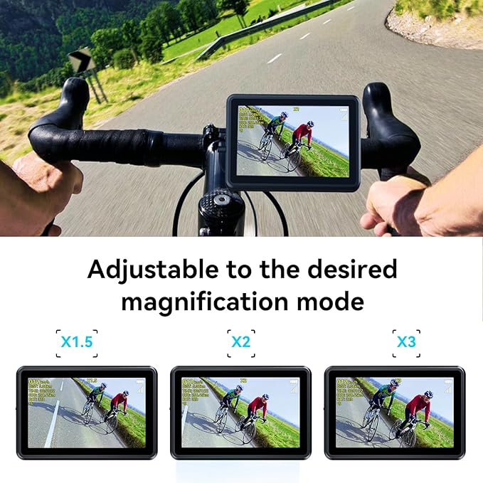 FEISIKE Bike Camera with 4.3" Display, 145° Wide-Angle Night Vision Bike Mirror with Cyclocomputer, Smart Bike Computer with Speed Display for Safer Rides