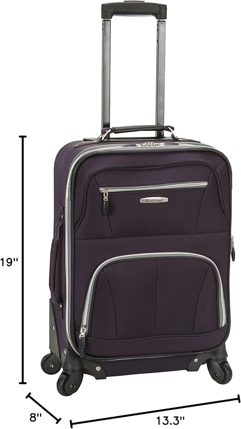 Rockland Pasadena ソフトサイド スピナー車輪付き荷物、パープル、機内持ち込み可能 20インチ (F2281-PURPLE)