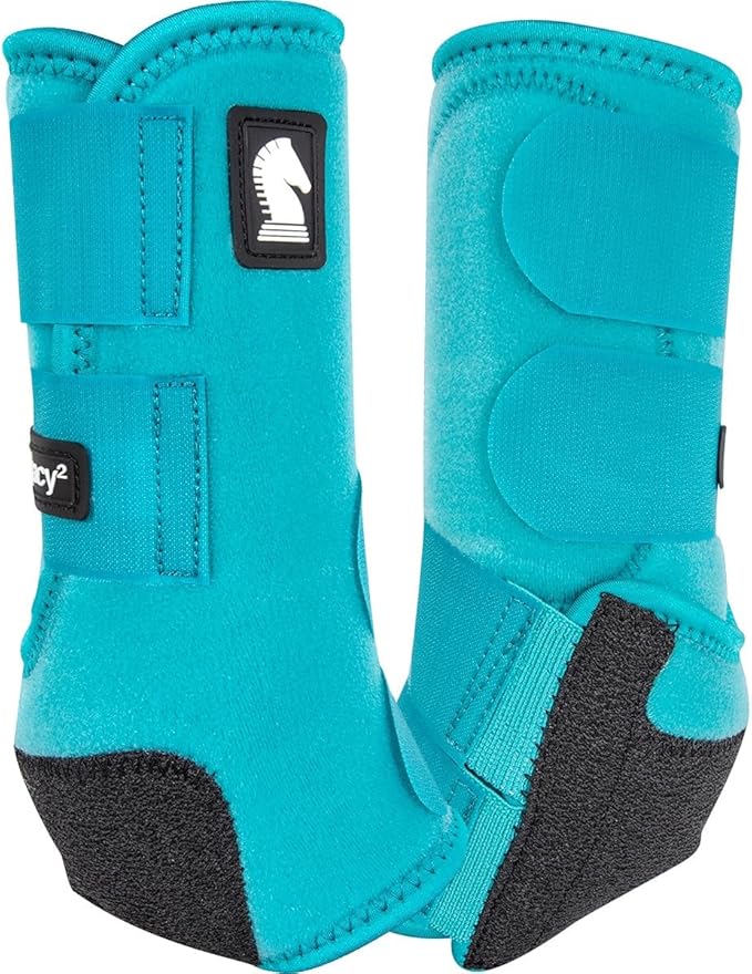 Classic Equine Legacy2 Support Boots, Front (Aqua, Large)