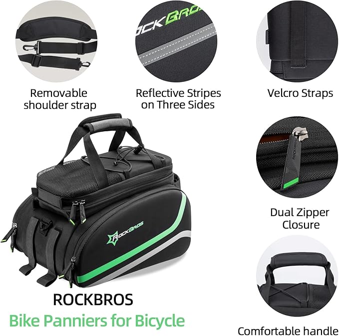 ROCKBROS Bike Trunk Bag 17L-45L Bike Rear Rack Bag Waterproof