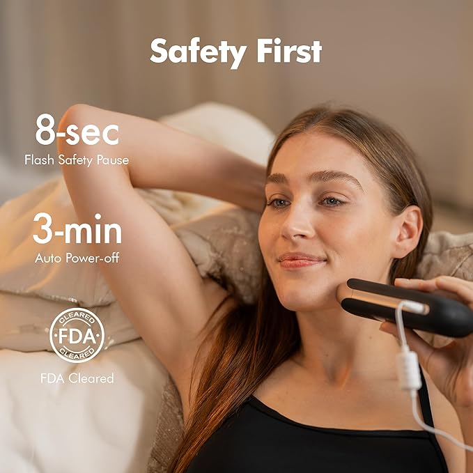 Aberlite Luxe - IPL Laser Hair Removal Device for Women & Men - Painless w/Sapphire Cooling, Double Pulse, Auto Scan, 4 Modes, 5 Intensity Levels - At Home Intense Pulsed Light (IPL) System (Black)