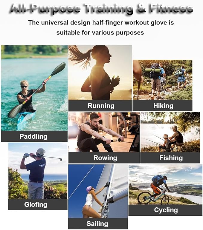 Fingerless Gloves - Multipurpose Water & Sports Gloves for Fishing, Sailing, Rowing, Kayaking & More - Men & Women